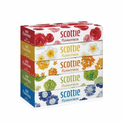 【スコッティ（SCOTTIE） フラワーティッシュ】160組×5箱