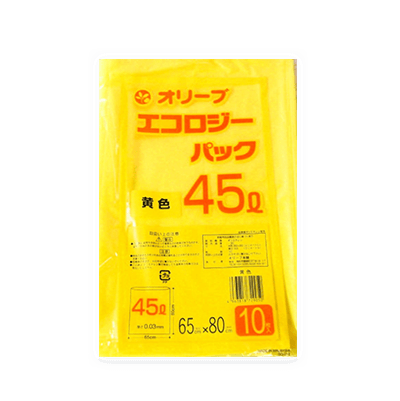 オリーブ本舗オリジナル【オリーブ エコロジーパック0.03mm 45Lゴミ袋】10枚