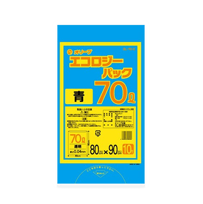 オリーブ本舗オリジナル【オリーブ エコロジーパック0.04mm 70Lゴミ袋】10枚
