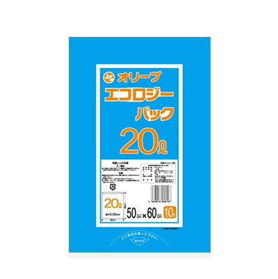 オリーブ本舗オリジナル【オリーブ エコロジーパック0.03mm 20Lゴミ袋】10枚