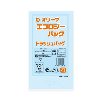 オリーブ本舗オリジナル【オリーブ エコロジーパック0.025mm 15Lトラッシュバッグ】20枚