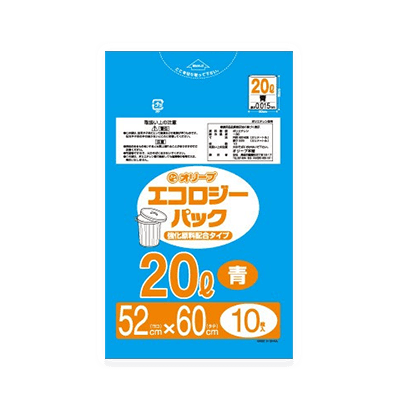 オリーブ本舗オリジナル【オリーブ エコロジーパック0.015mm 20Lゴミ袋】10枚