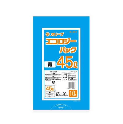 オリーブ本舗オリジナル【オリーブ エコロジーパック0.04mm 45Lゴミ袋】10枚