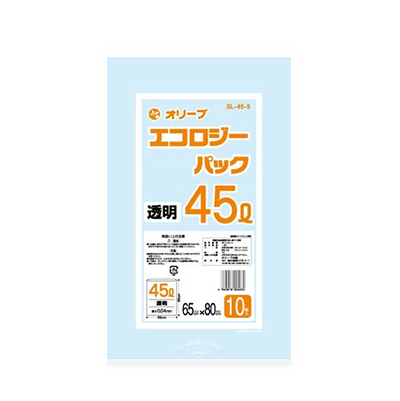 オリーブ本舗オリジナル【オリーブ エコロジーパック0.04mm 45Lゴミ袋】10枚