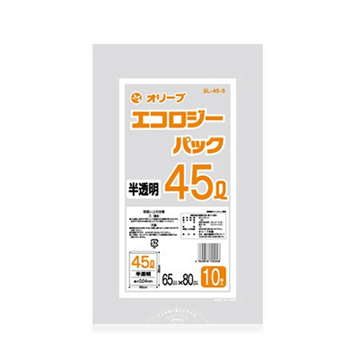 オリーブ本舗オリジナル【オリーブ エコロジーパック0.04mm 45Lゴミ袋】10枚